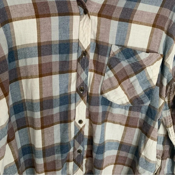 Aritzia Wilfred Free Plaid Long Sleeve 100% Cotton Button Down Shirt  S - Picture 9 of 10